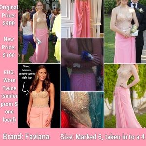 Light Pink and Nude Sheer Prom Pageant Gown Beaded